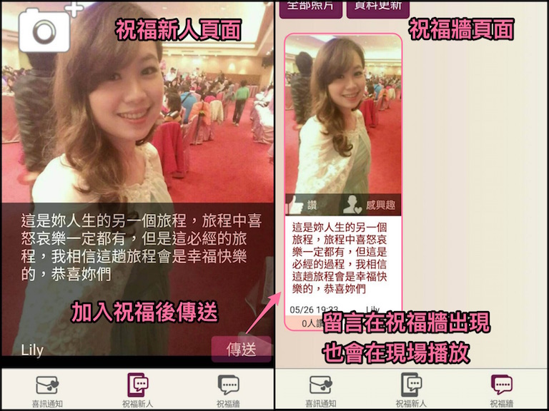 參加婚禮並傳送祝福 參加婚禮並傳送祝福